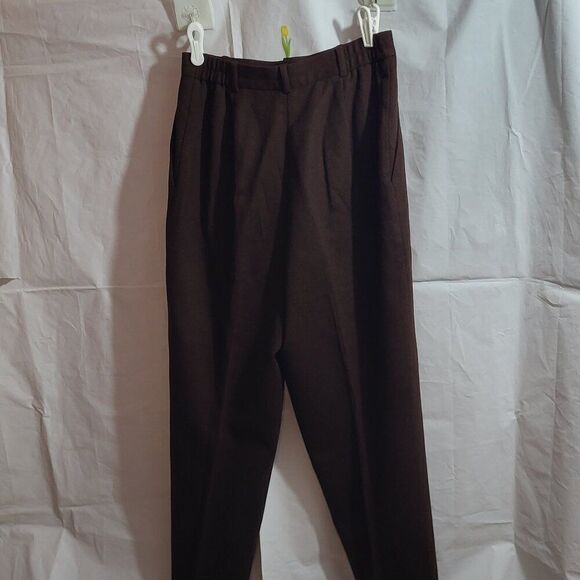 Worthington Not Worn, Women's Brown 100% Wool, Elastic Waist Pants, Size 12 - Picture 2 of 9
